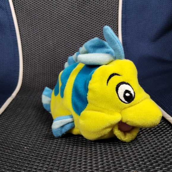 The Little Mermaid Flounder 7" Beanbag Plush, Disney, Yellow Fish Beanie - Picture 2 of 12